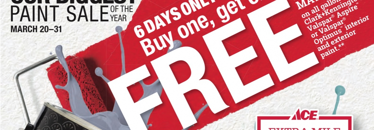 Our Biggest Paint Sale of the Year - BOGO Free!