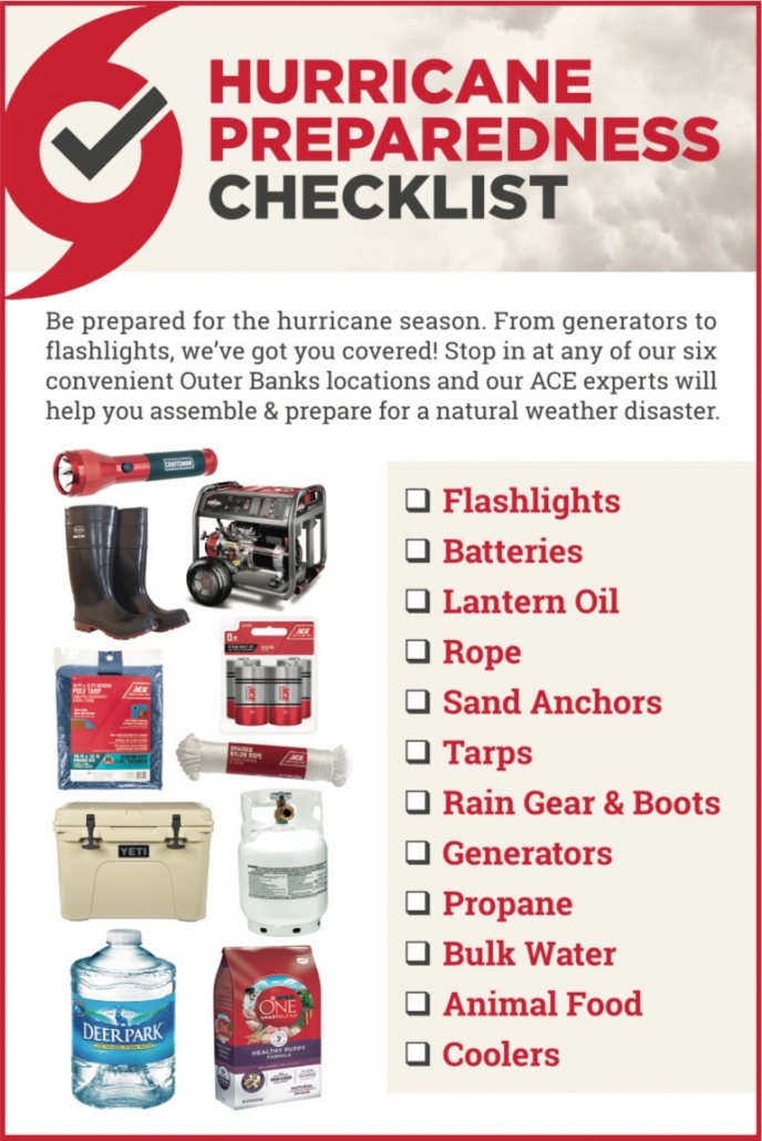 Hurricane Checklist Be Prepared for Hurricanes Outer Banks Ace